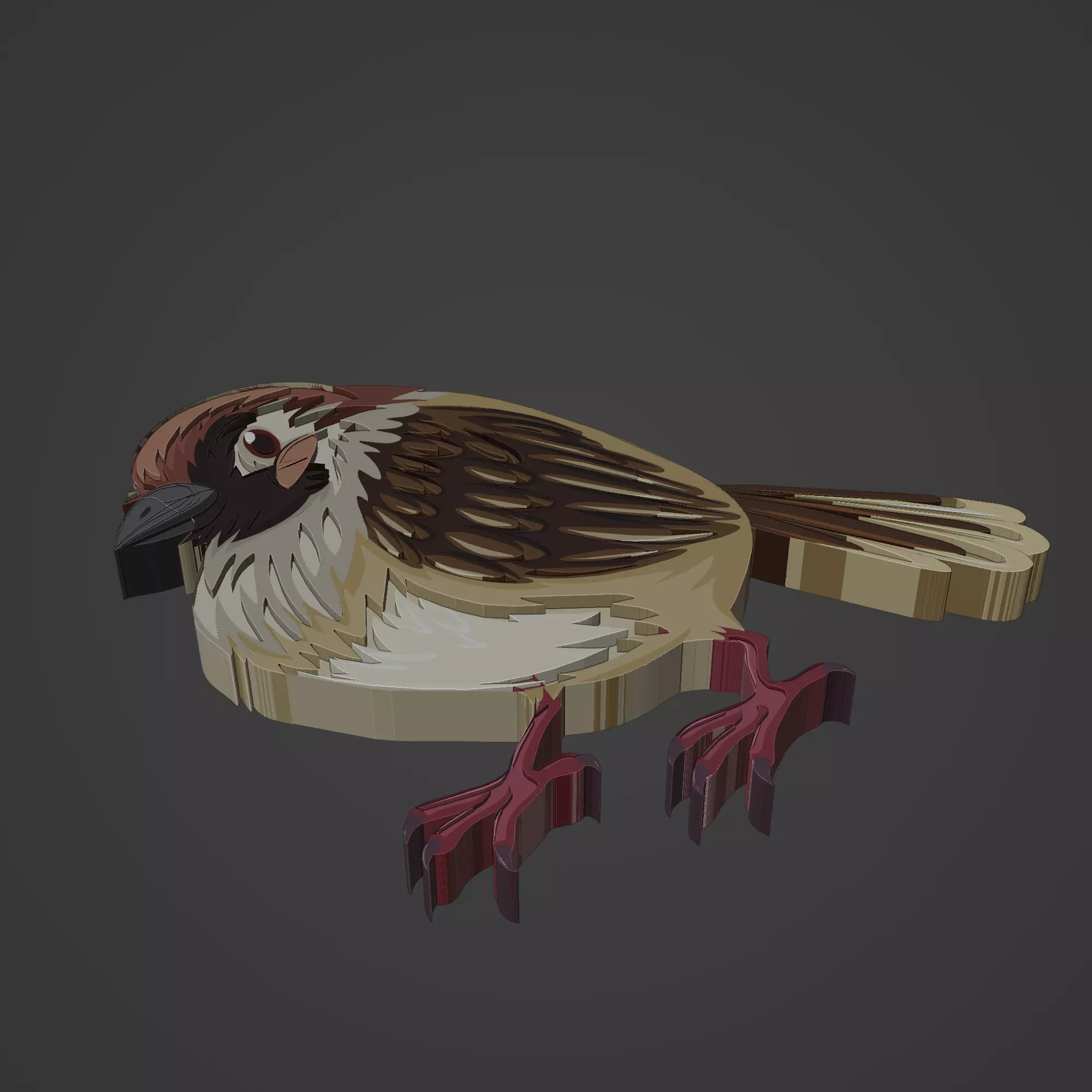 bird animal cartoon 3D print model_0
