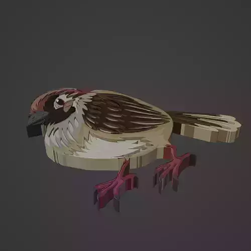 bird animal cartoon 3D print model