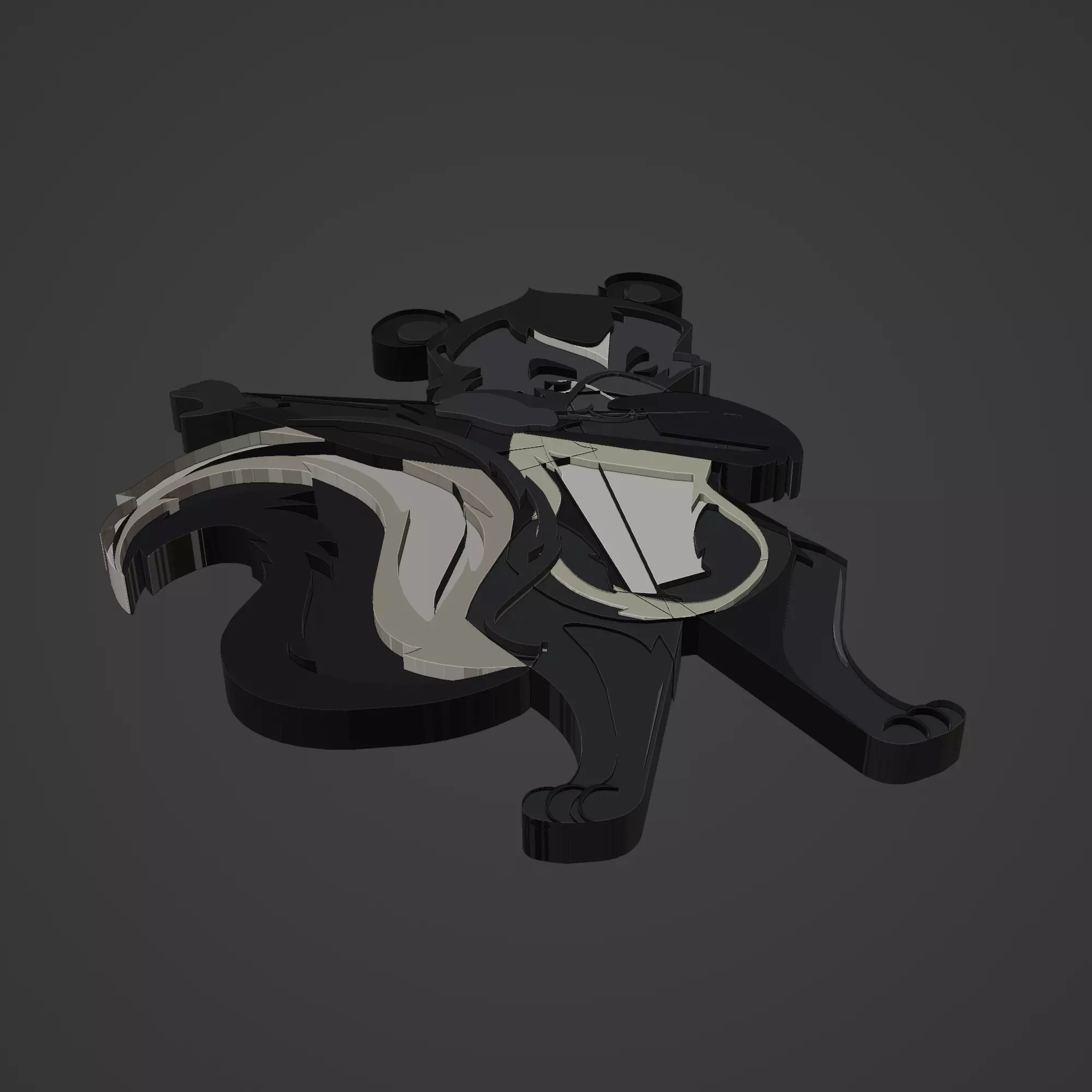 polecat animal cartoon 3D print model_0