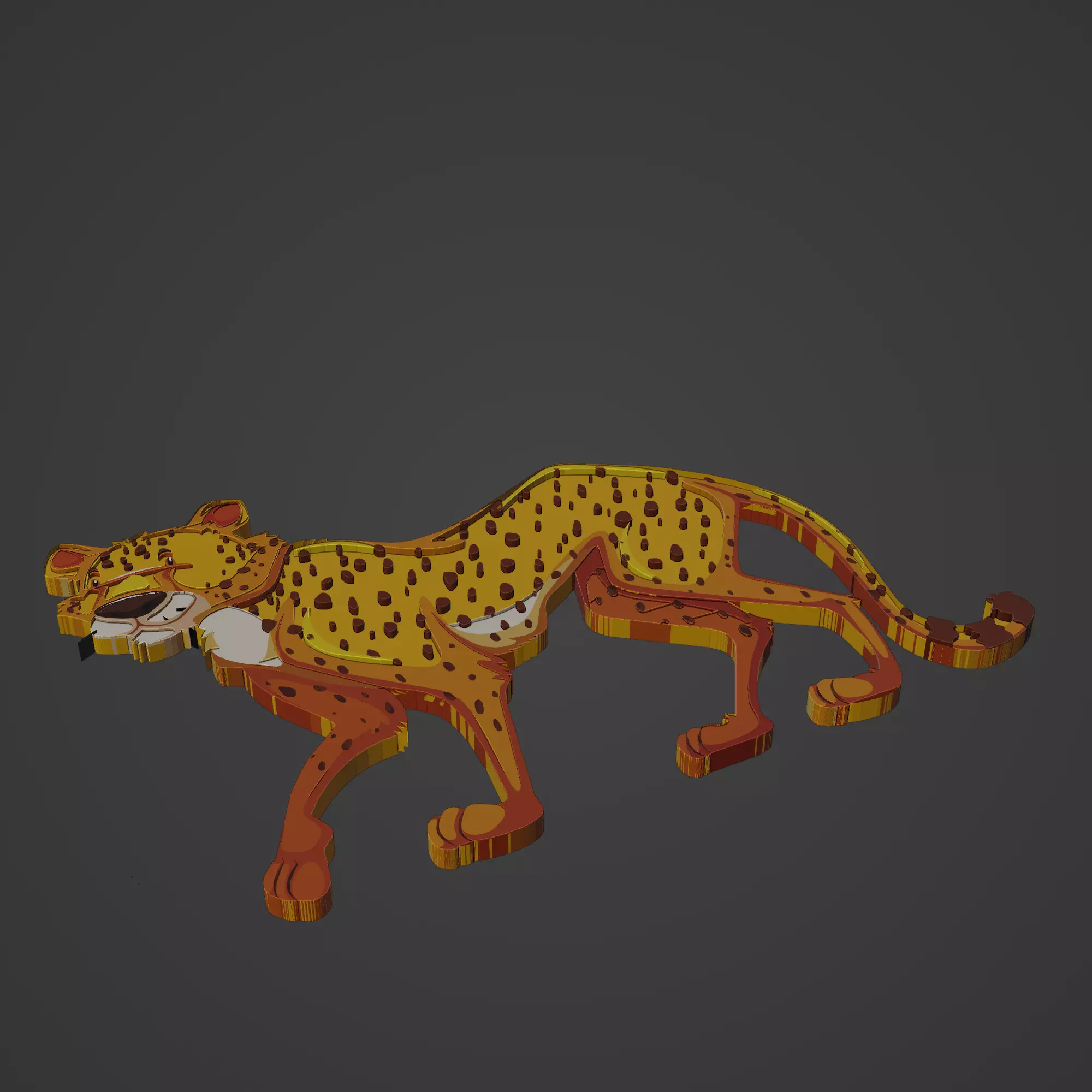 cheetah animal cartoon 3D print model