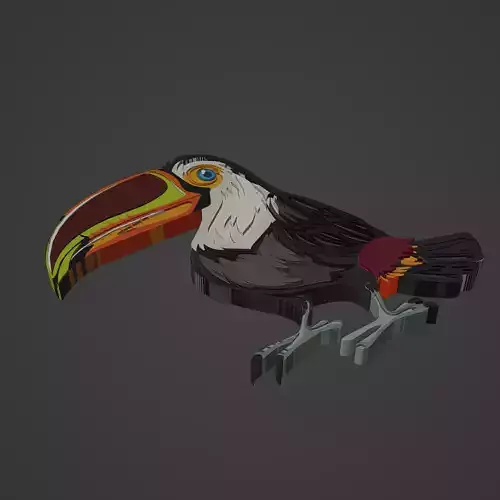 bird animal cartoon 3D print model