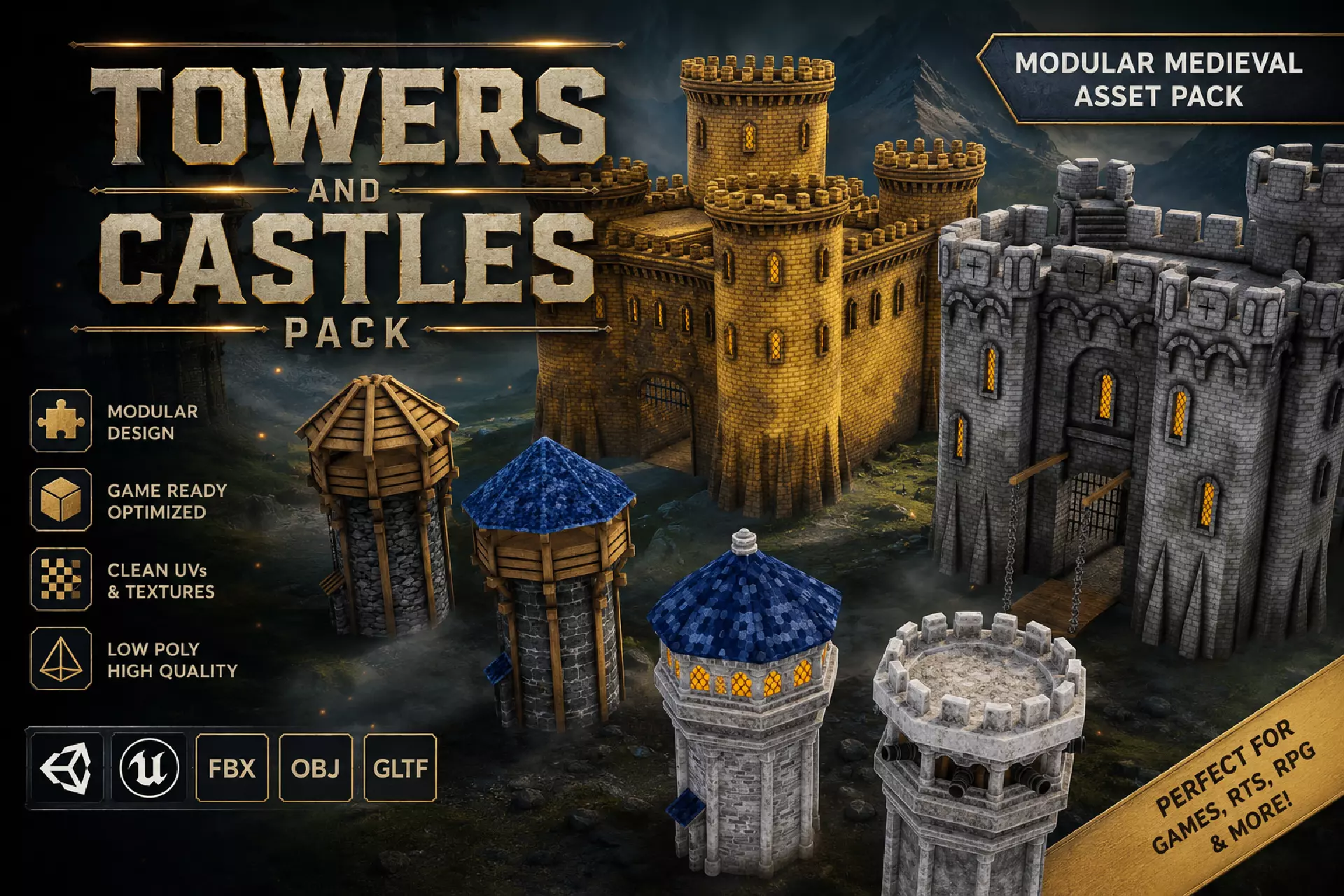 Towers And Castles Pack 3D model
