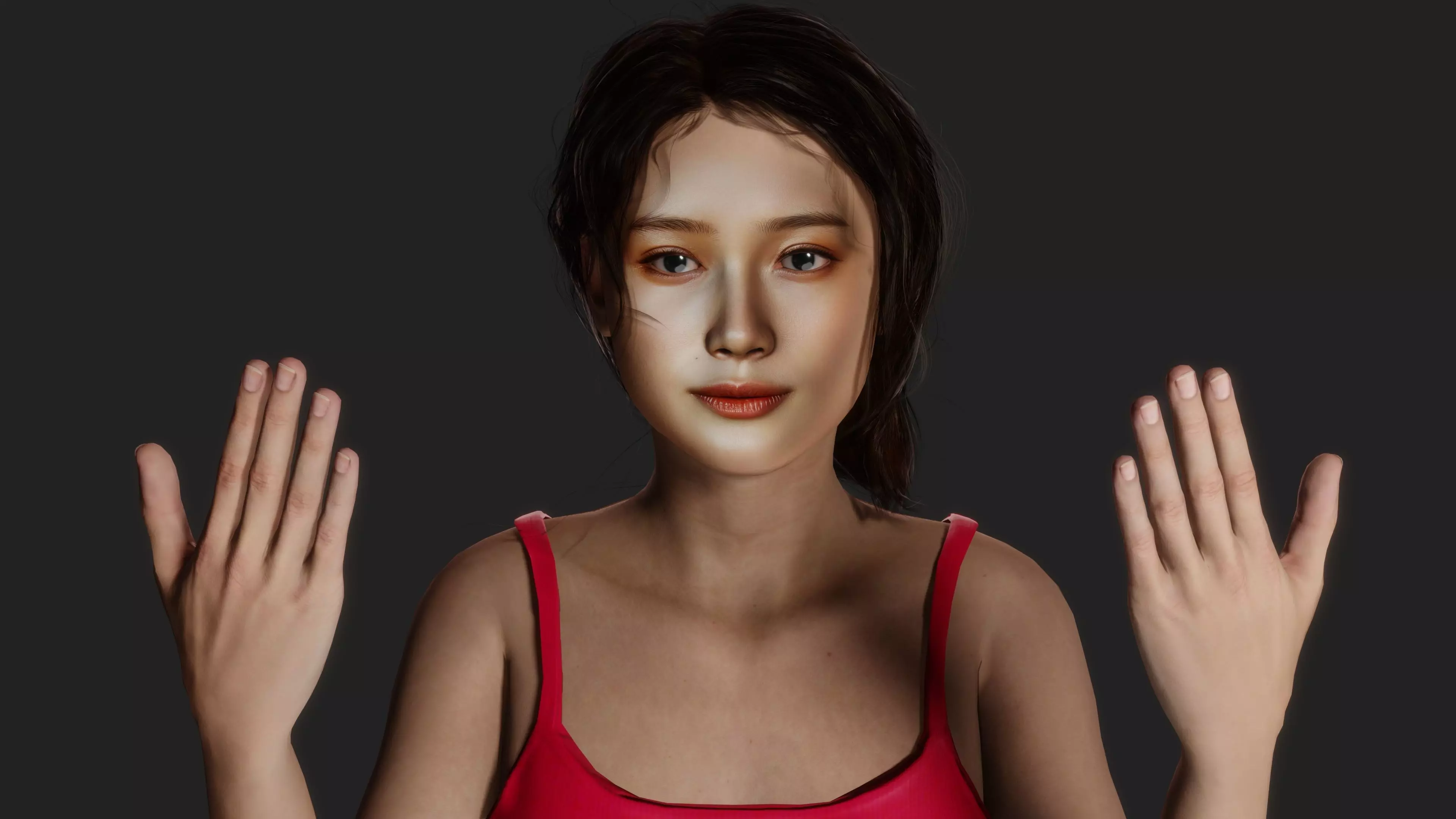 Graceful Chinese Beauty 3D model