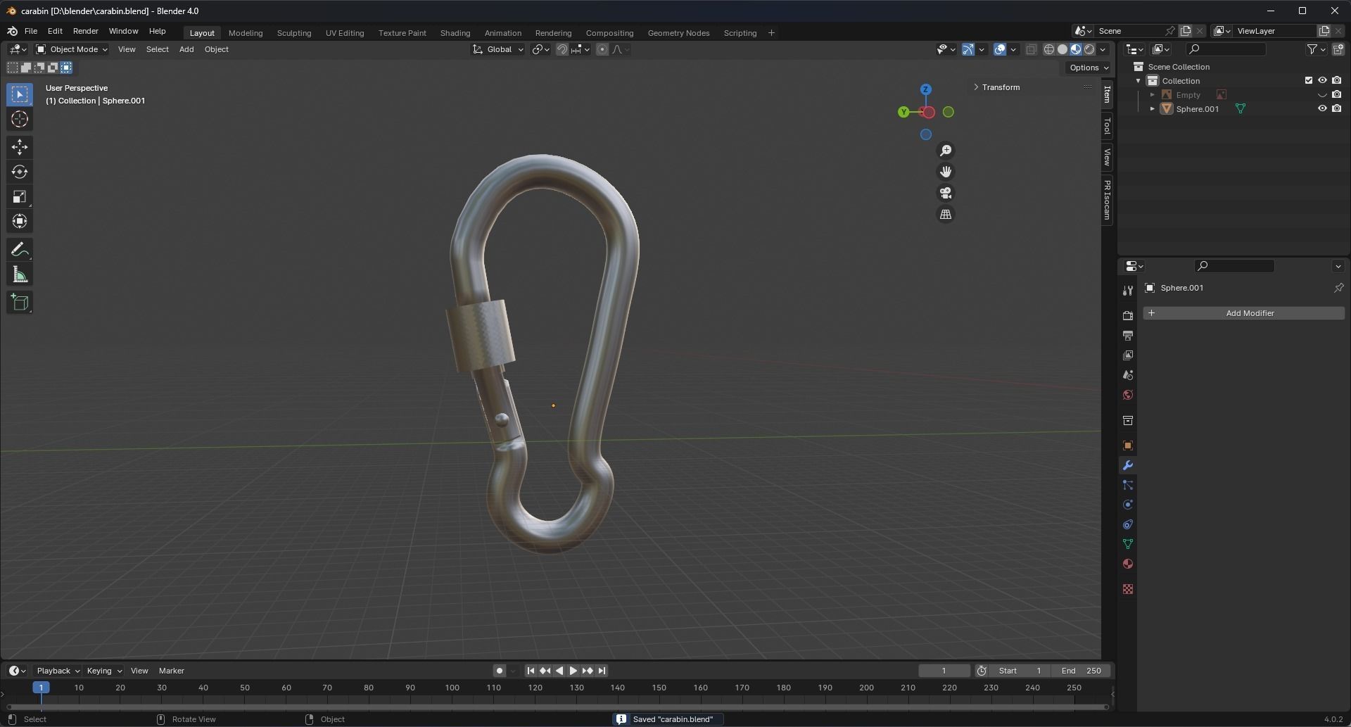 Carabiner by Vitalyametol Low-poly 3D model_3