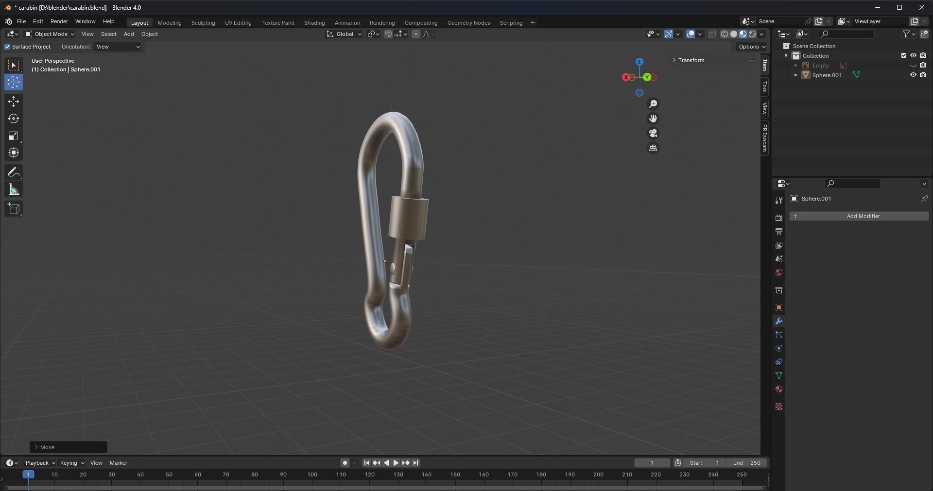 Carabiner by Vitalyametol Low-poly 3D model_4