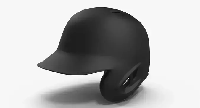 Baseball Helmet Black Matte One Side Generic