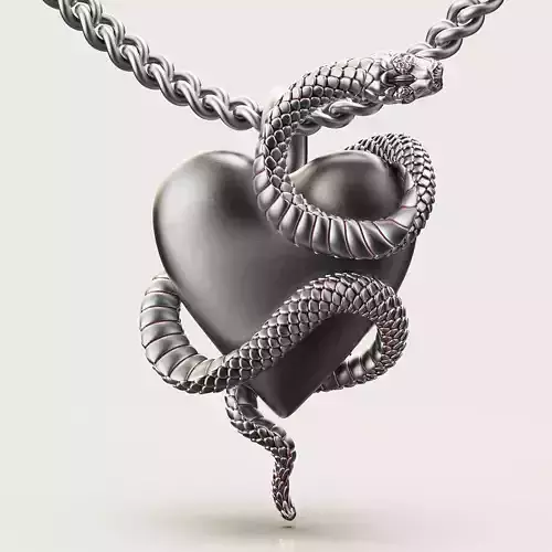 Skull heart pendant silver gold printable jewelry 3D model 3D print model