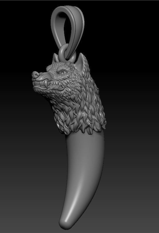 Pendant Wolf 3D print model_1
