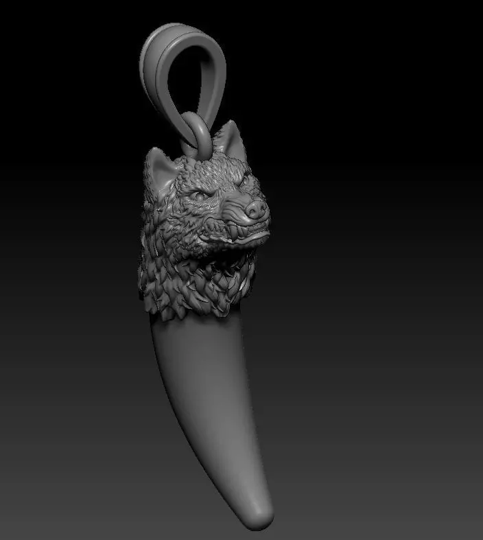Pendant Wolf 3D print model_0