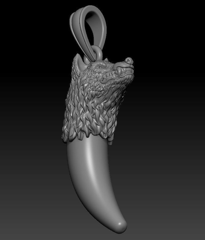 Pendant Wolf 3D print model_4