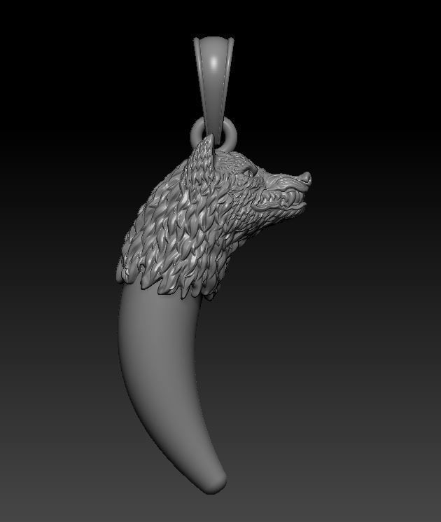 Pendant Wolf 3D print model_2