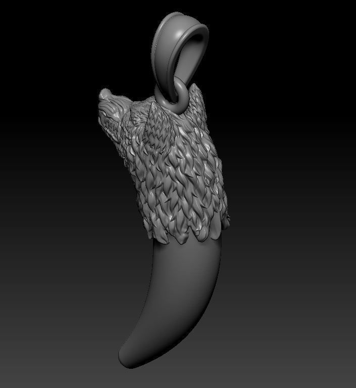 Pendant Wolf 3D print model_3