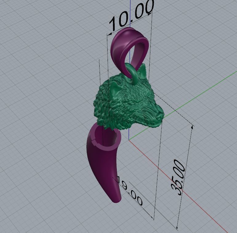 Pendant Wolf 3D print model_9