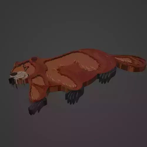 beaver animal cartoon 3D print model