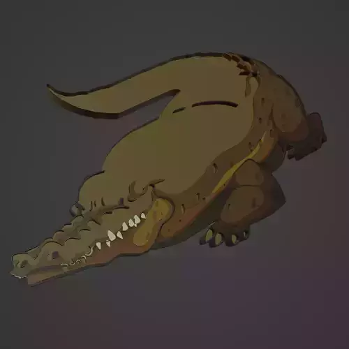 crocodile animal cartoon 3D print model