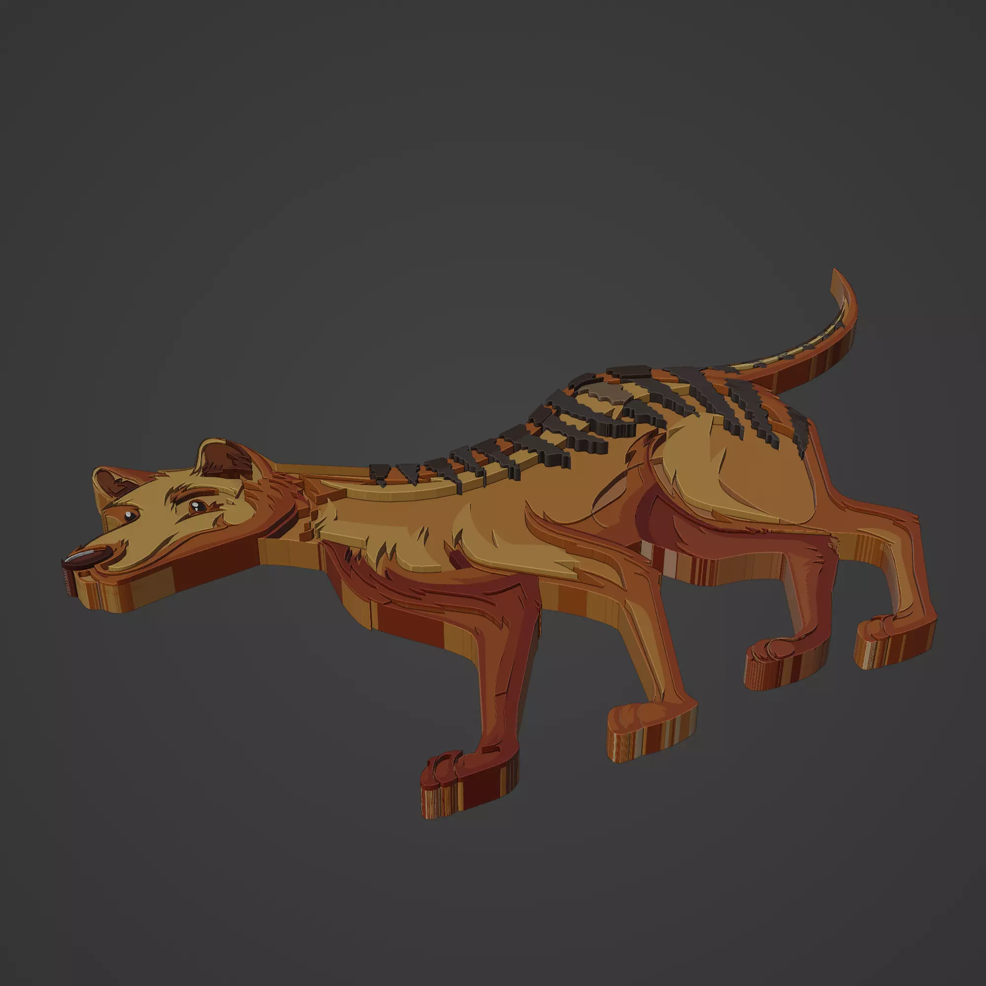 Dog animal cartoon 3D print model_0