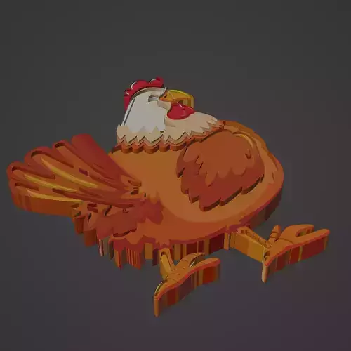 cockerel animal cartoon 3D print model