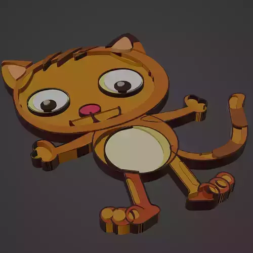 cat animal cartoon 3D print model