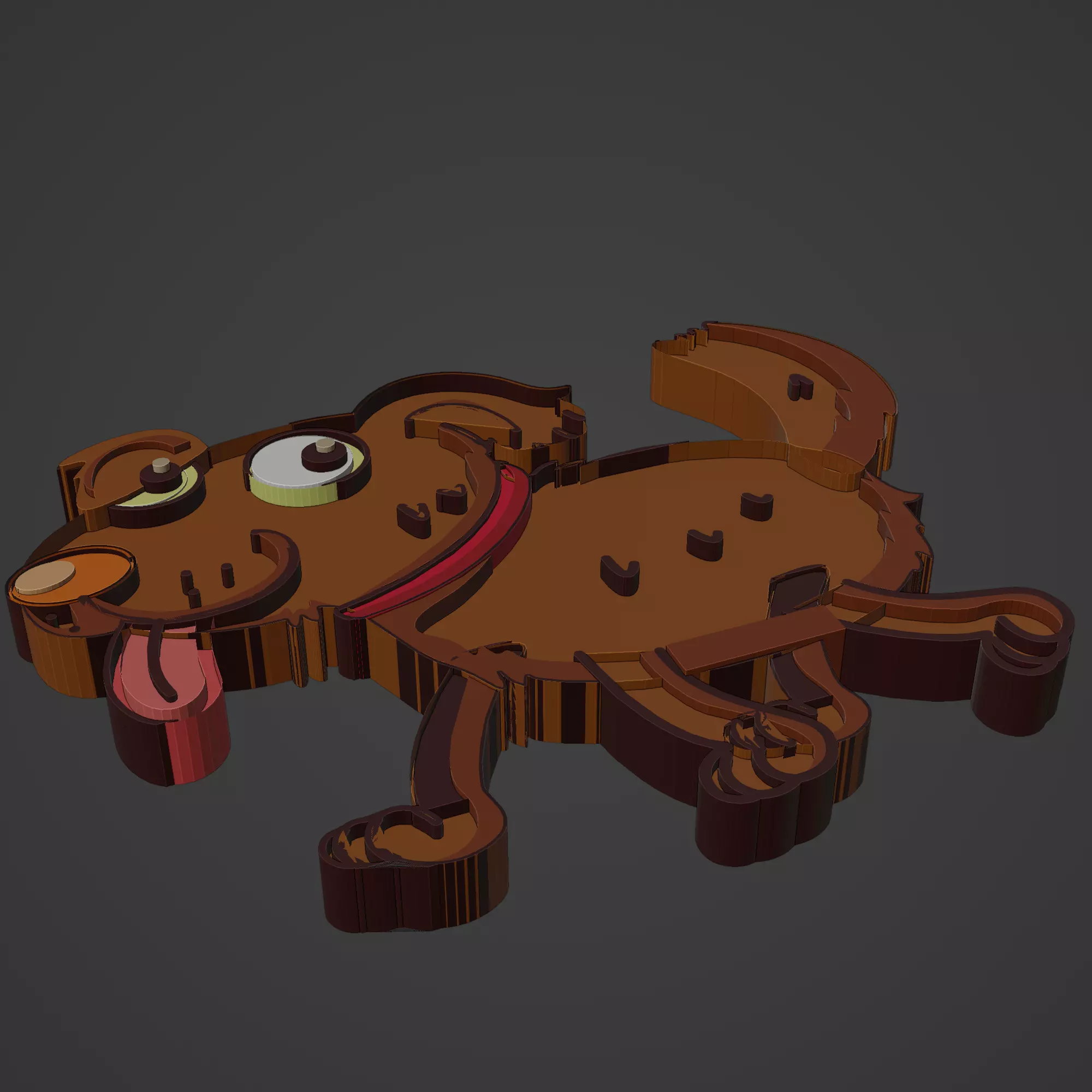 Dog animal cartoon 3D print model_0