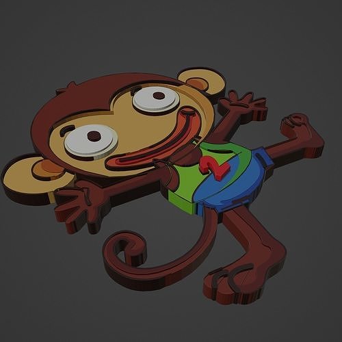 monkey animal cartoon 3D print model