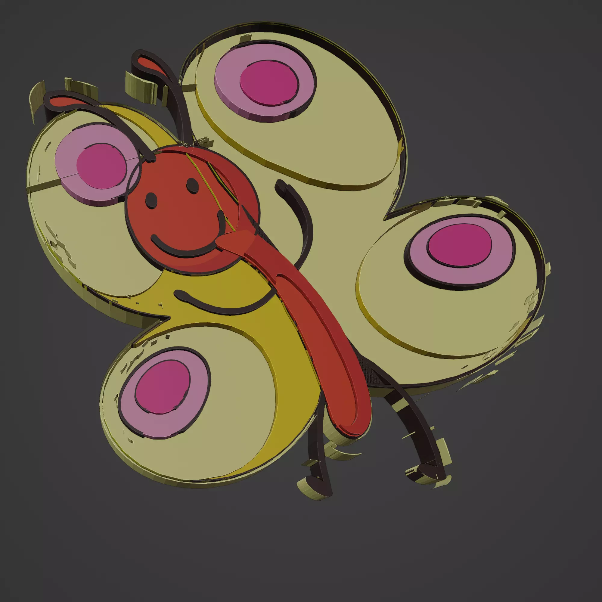 butterfly animal cartoon 3D print model