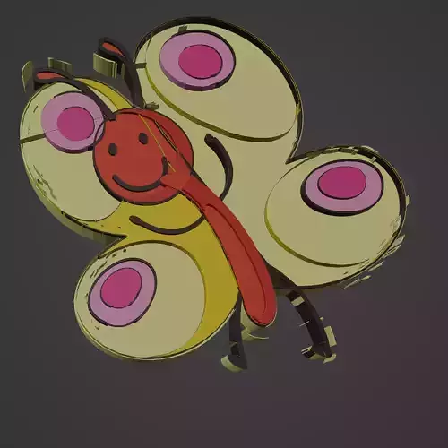 butterfly animal cartoon 3D print model