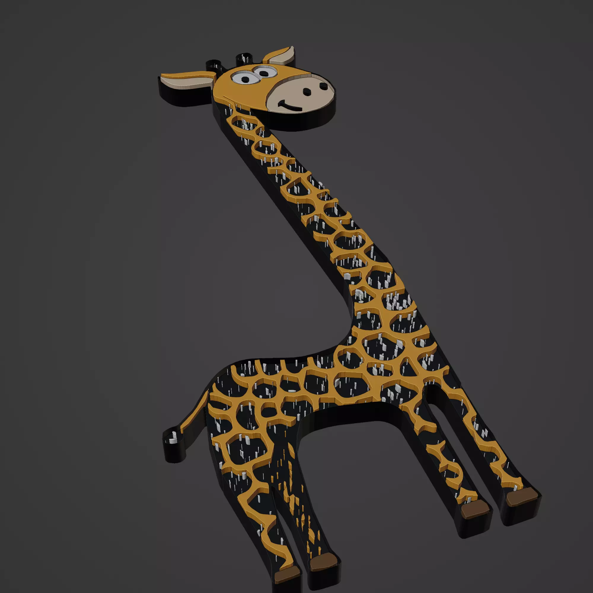 giraffe animal cartoon 3D print model_0