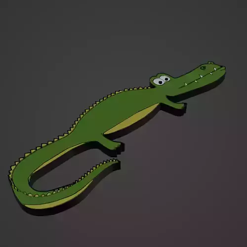 crocodile animal cartoon 3D print model