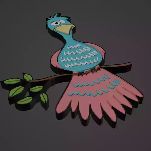 bird animal cartoon 3D print model