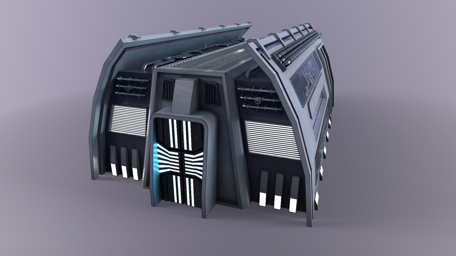 Big Low-Poly Ski-fi Pack Low-poly 3D model_5