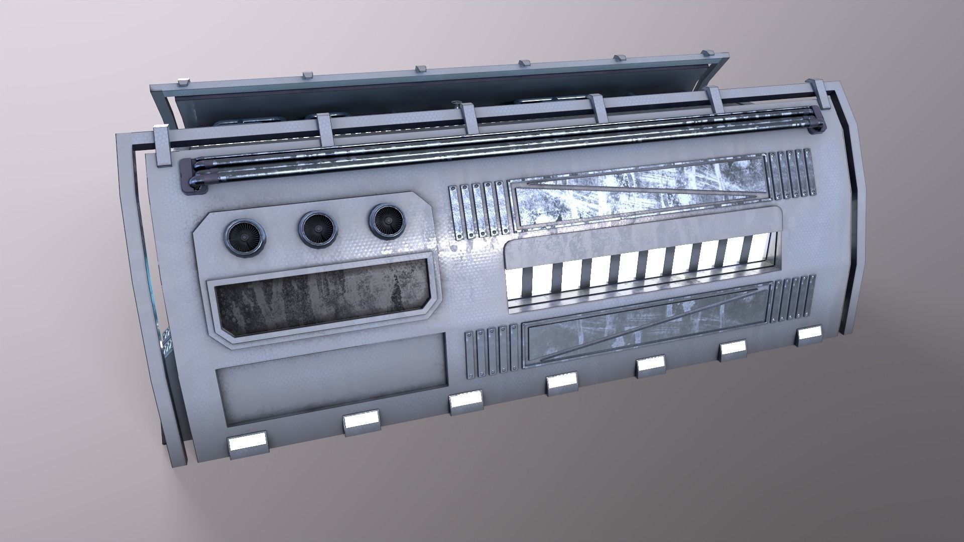 Big Low-Poly Ski-fi Pack Low-poly 3D model_16