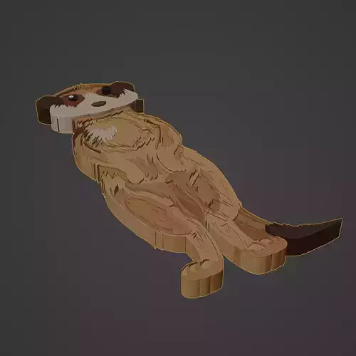 meerkat animal cartoon 3D print model