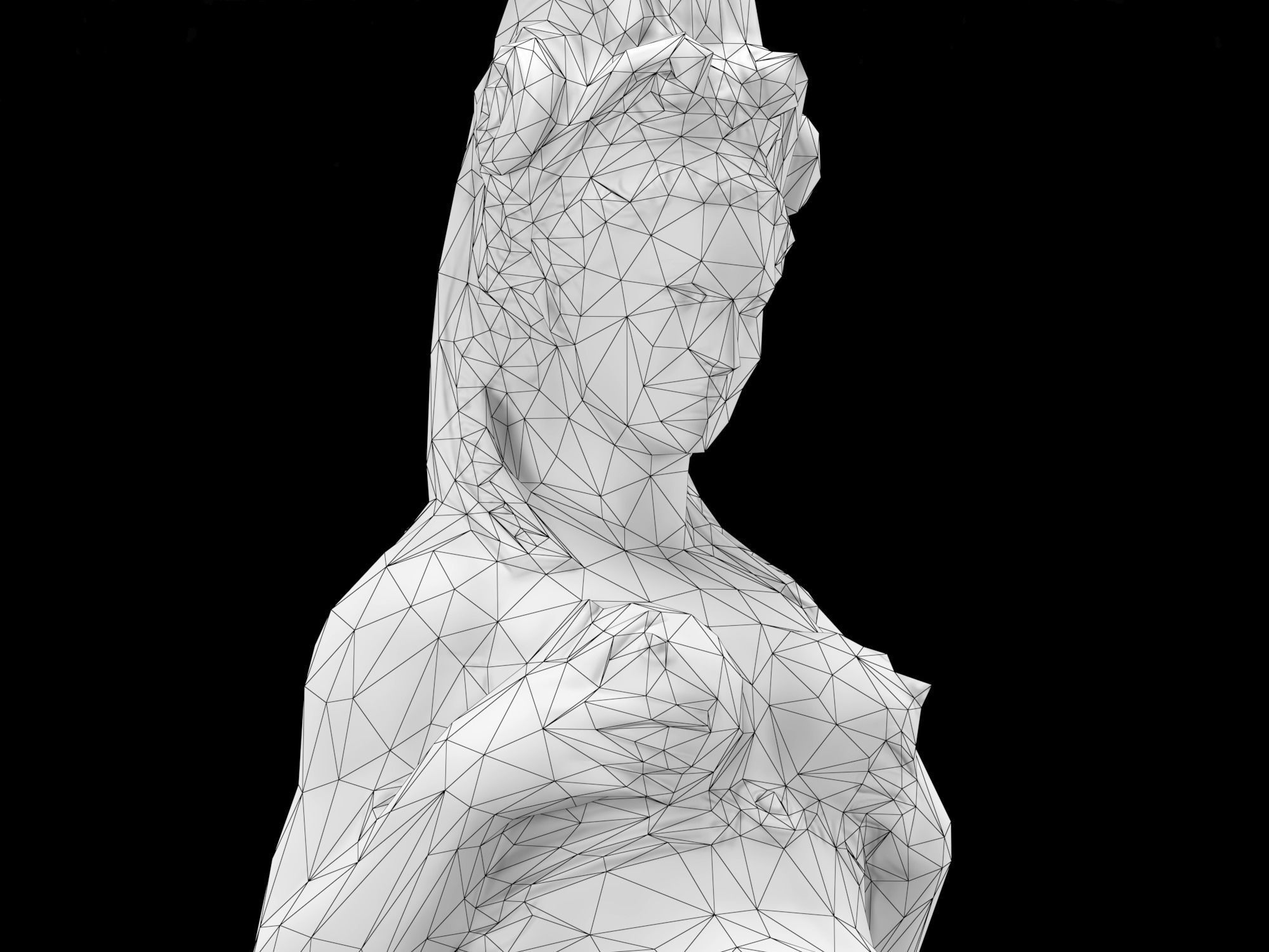 Mermaid bronze Low-poly 3D model_16