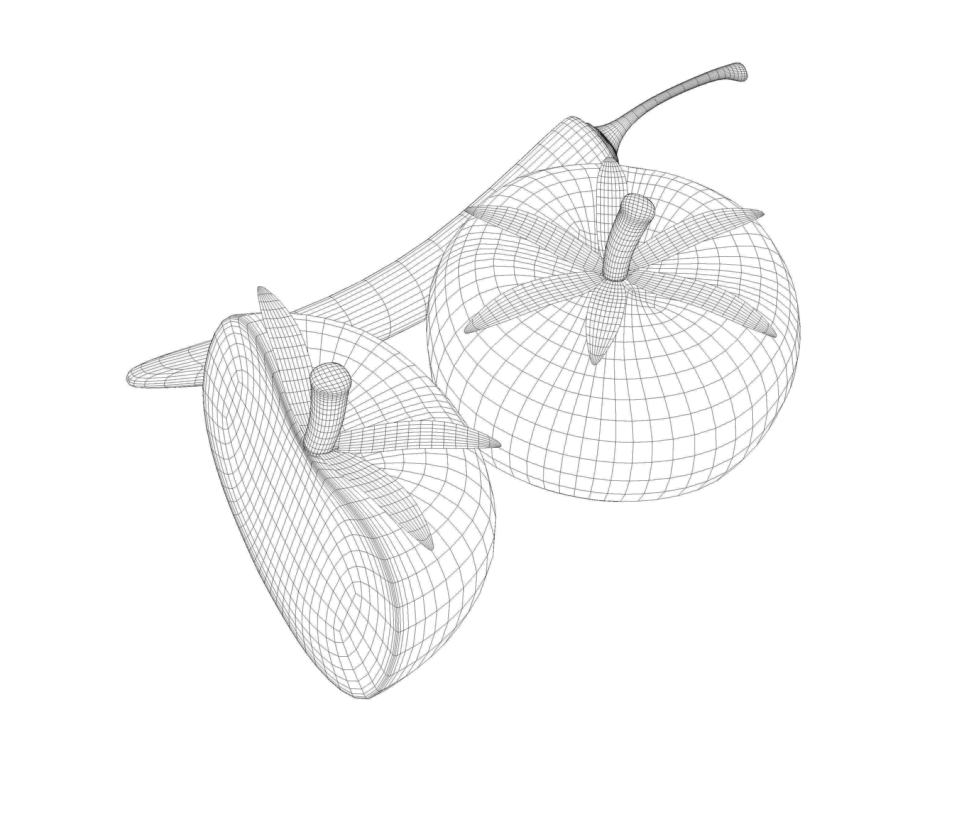 Stylized Tomato And Chilli 3D model_9