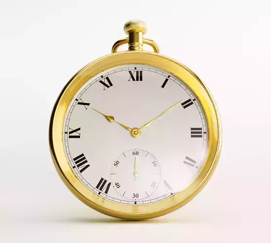 Gold Pocket Watch 3D model