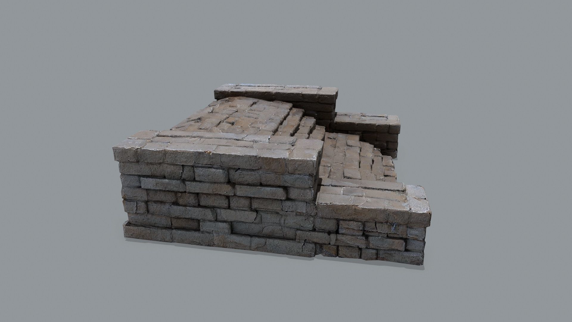 stairs Low-poly 3D model_3