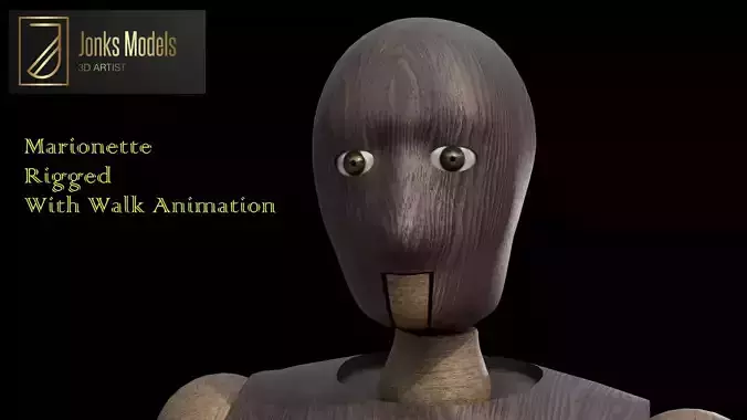 Marionette Low-poly 3D model