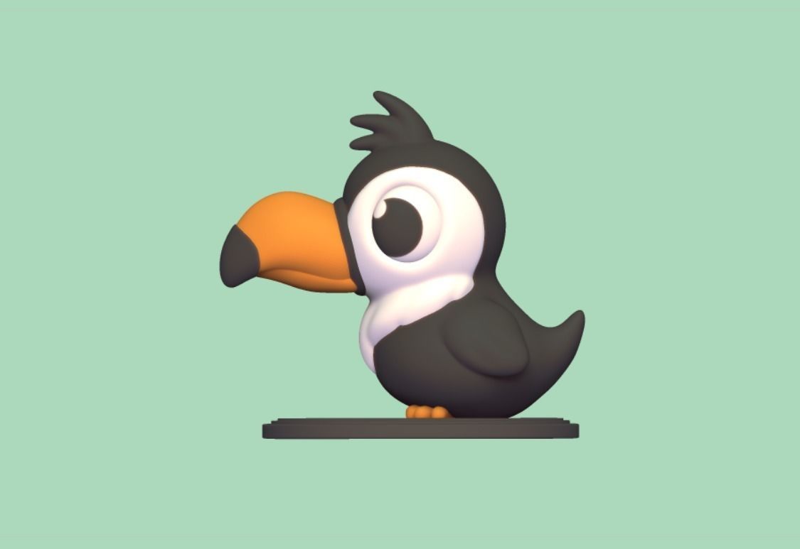 Cartoon Toucan 3D print model_2