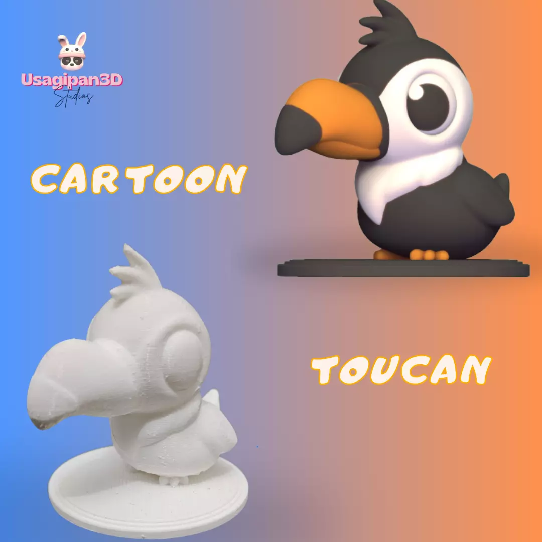 Cartoon Toucan 3D print model_0