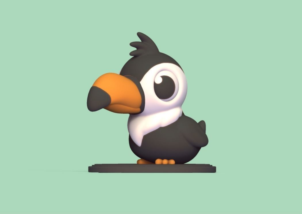 Cartoon Toucan 3D print model_1