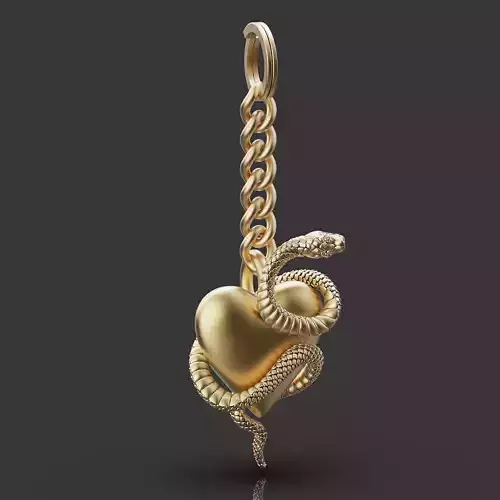  snake key holder silver gold printable jewelry 3D model