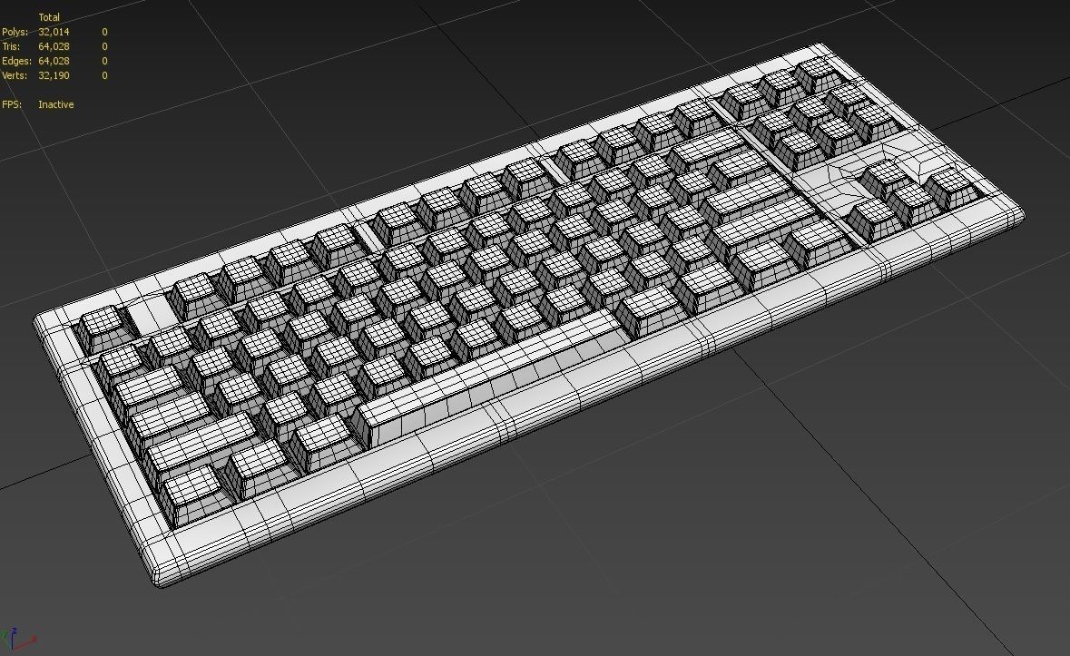 Pc Keyboard M03 Low-poly 3D model_7