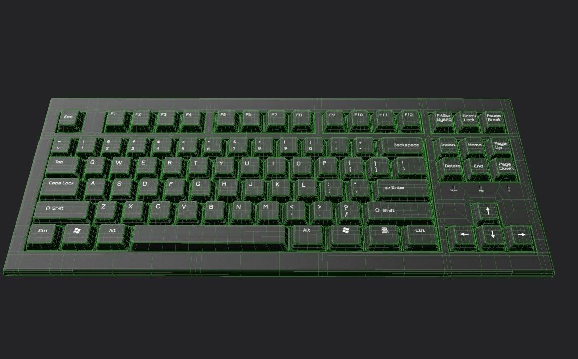 Pc Keyboard M03 Low-poly 3D model_1