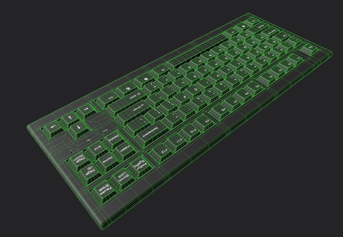 Pc Keyboard M03 Low-poly 3D model_6