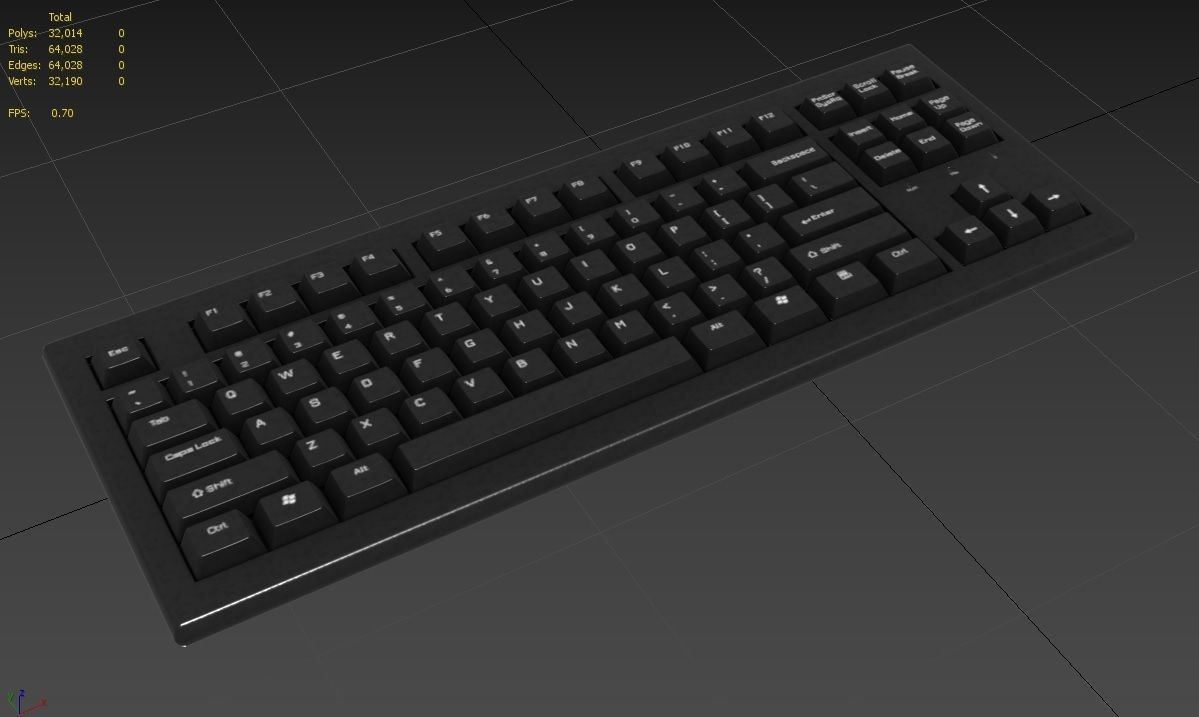 Pc Keyboard M03 Low-poly 3D model_2