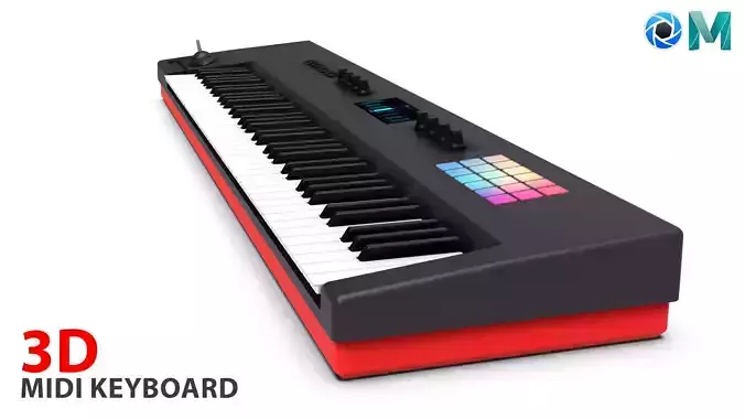 midi keyboard 3D model
