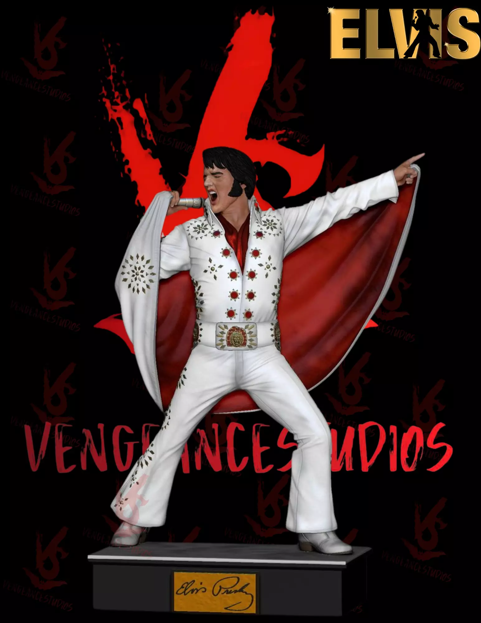Elvis White jumpsuit 3D print model_0