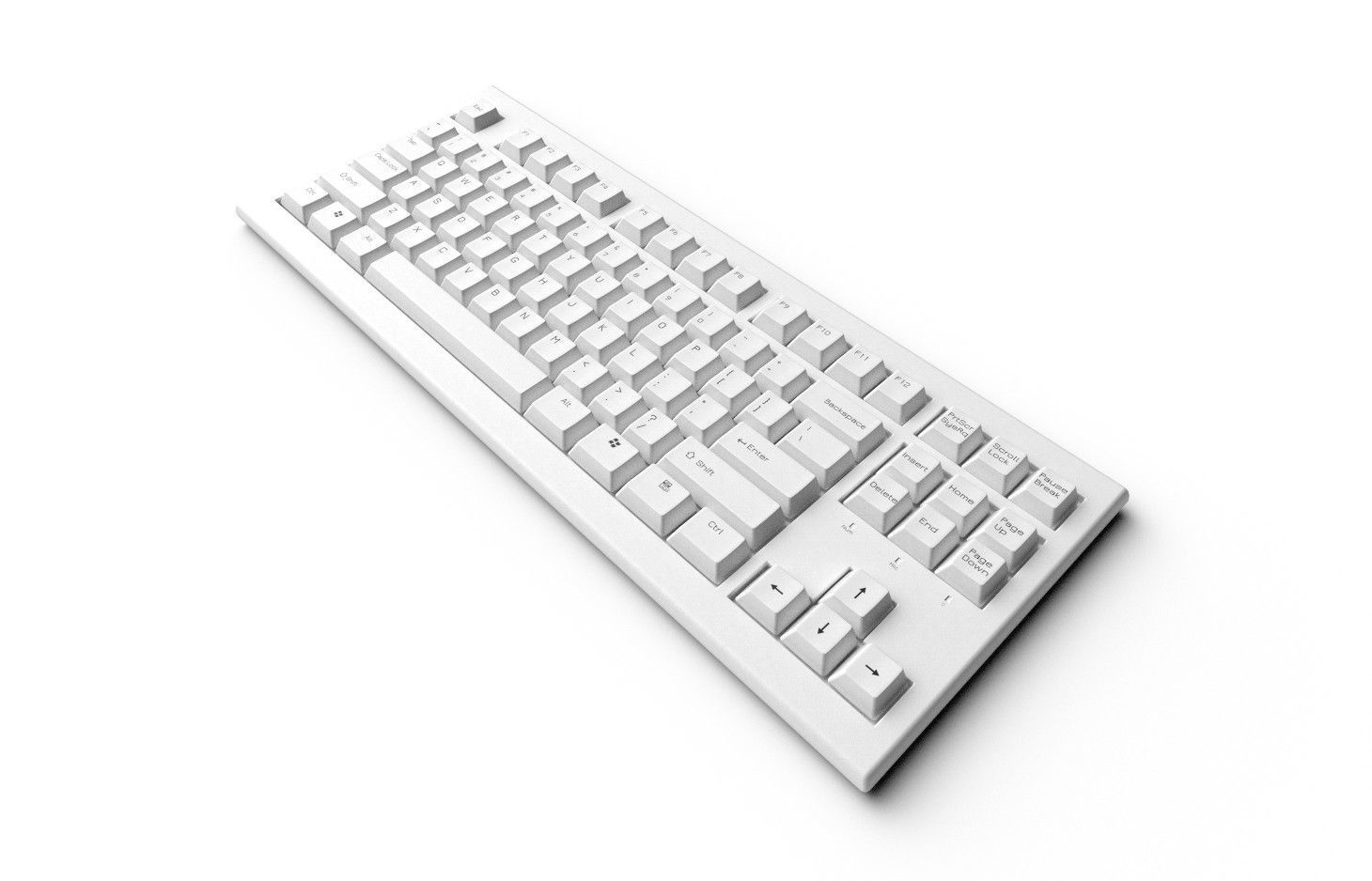 Pc Keyboard M03 White Low-poly 3D model_4