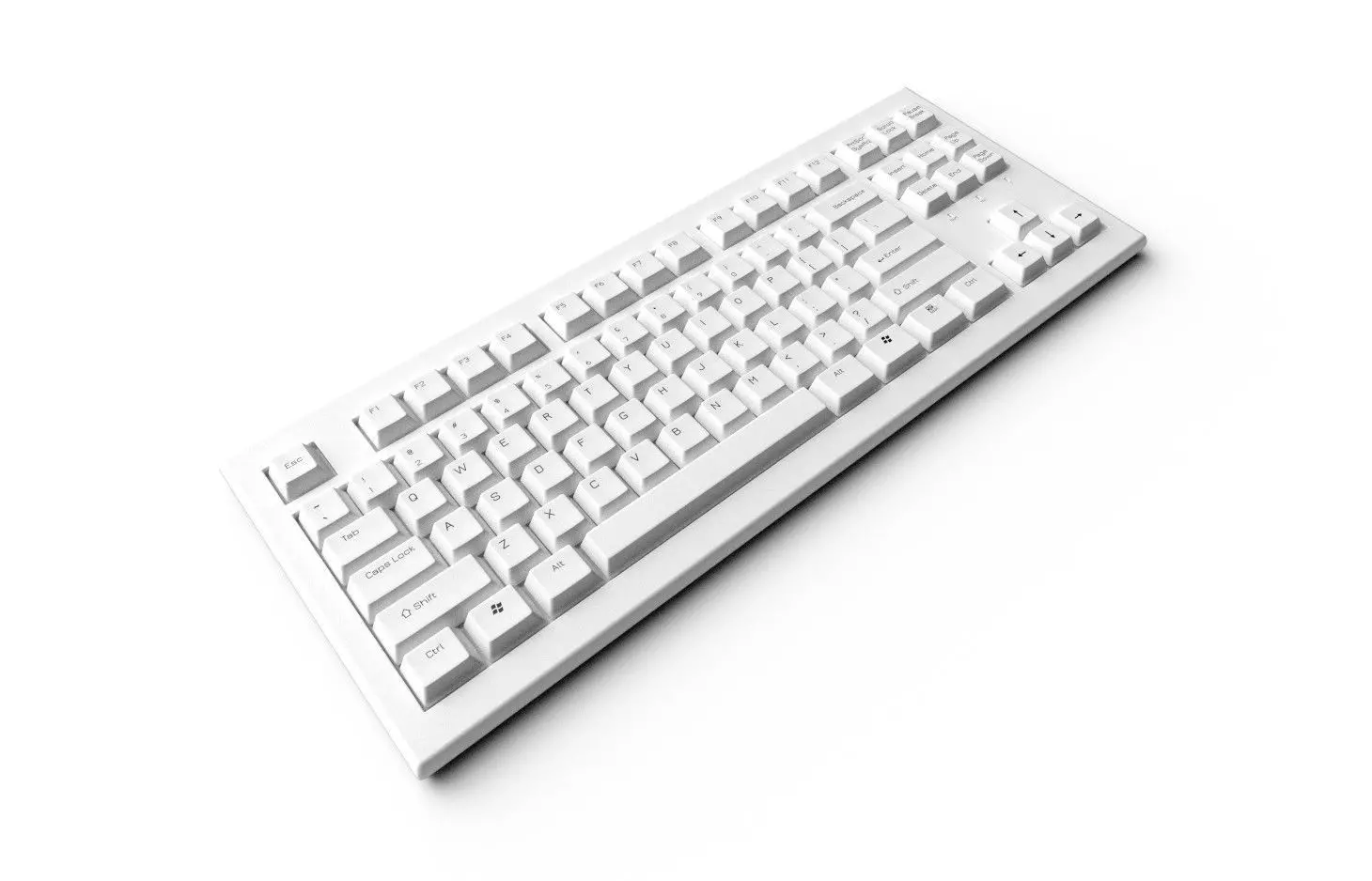 Pc Keyboard M03 White Low-poly 3D model_0