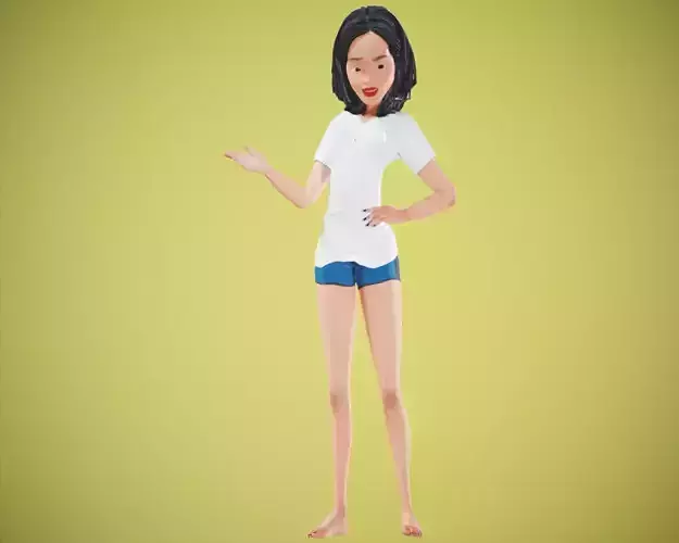 cartoon rigged girl 